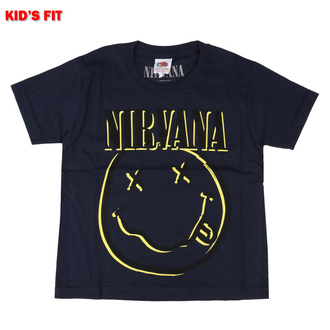 T-shirt pour enfants Nirvana - Inverse Happy Face - MARINE - ROCK OFF - NIRVTS13BN