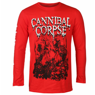 T-shirt pour hommes à manches longues CANNIBAL CORPSE - PILE OF SKULLS - ROUGE - PLASTIC HEAD, PLASTIC HEAD, Cannibal Corpse