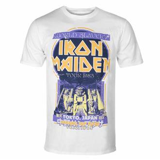 t-shirt pour homme Iron Maiden - Powerslave Japan Flyer WHT - ROCK OFF, ROCK OFF, Iron Maiden