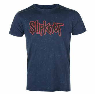 t-shirt pour homme Slipknot - Logo Snow Wash NAVY - ROCK OFF - SKSWASH02MN