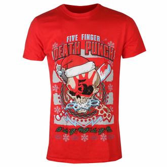 T-shirt pour homme Five Finger Death Punch - Zombie Kill Xmas- ROUGE - ROCK OFF - FFDPTS37MR