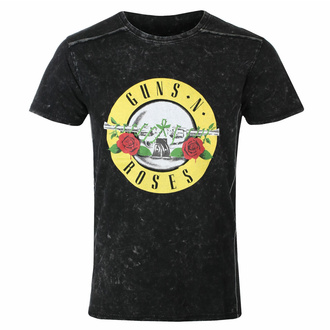 t-shirt pour homme Guns N' Roses - Classic Snow Logo - NOIR - ROCK OFF - GNRSWASH02MB