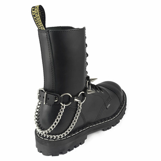Harnais pour chaussures Anneaux croix inversées Boot Strap, Leather & Steel Fashion
