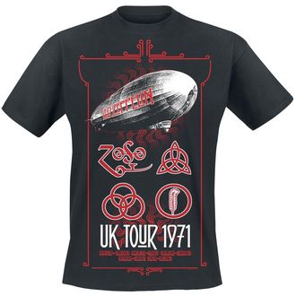 tee-shirt métal pour hommes Led Zeppelin - UK Tour 1971 - NNM - RTLZETSBTOU