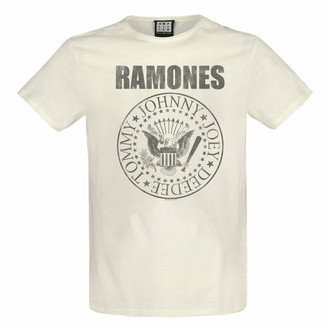 t-shirt pour homme RAMONES - VINTAGE SHIELD - VINTAGE BLANC - AMPLIFIED, AMPLIFIED, Ramones