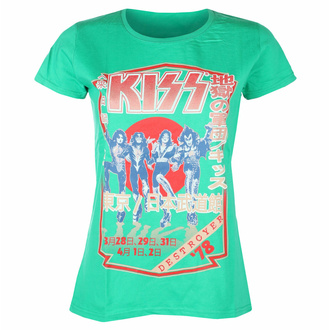 t-shirt pour femmes Kiss - Destroyer Tour 78 - VERT - ROCK OFF, ROCK OFF, Kiss