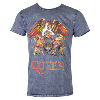 T-shirt pour hommes Queen - Classic Crest - DENIM - ROCK OFF, ROCK OFF, Queen