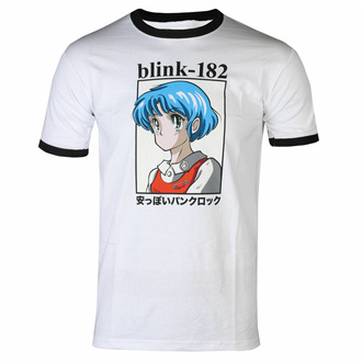 T-shirt pour homme Blink 182 - Anime - Blanc/Noir Ringer, NNM, Blink 182