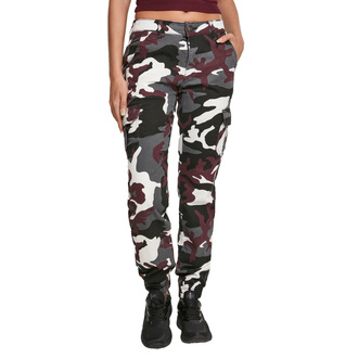 Pantalon pour femmes URBAN CLASSICS - Taille haute Camo Cargo - camouflage rouge - TB3047
