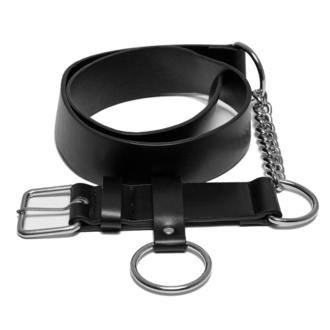 URBAN CLASSICS ceinture - Chain Imitation Leather - noir argent, URBAN CLASSICS