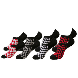 chaussettes (ensemble 4 paires) URBAN CLASSICS - Recycled Yarn Check 4-Pack - noir + blanc + rouge + g - TB4234