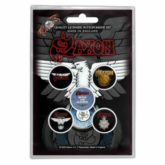 Badges SAXON - WHEELS OF STEEL - RAZAMATAZ, RAZAMATAZ, Saxon